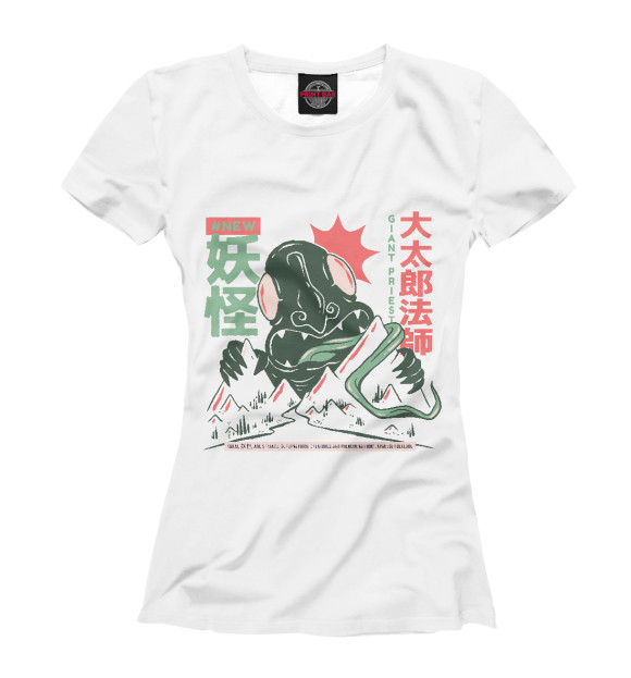Женская футболка с изображением Демон Дайдаработчи Ёкай цвета Белый