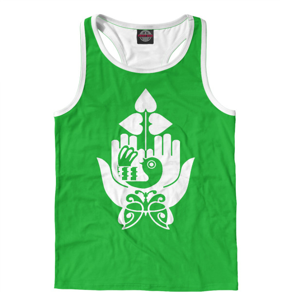 Мужская майка-борцовка с изображением Эколог цвета Белый