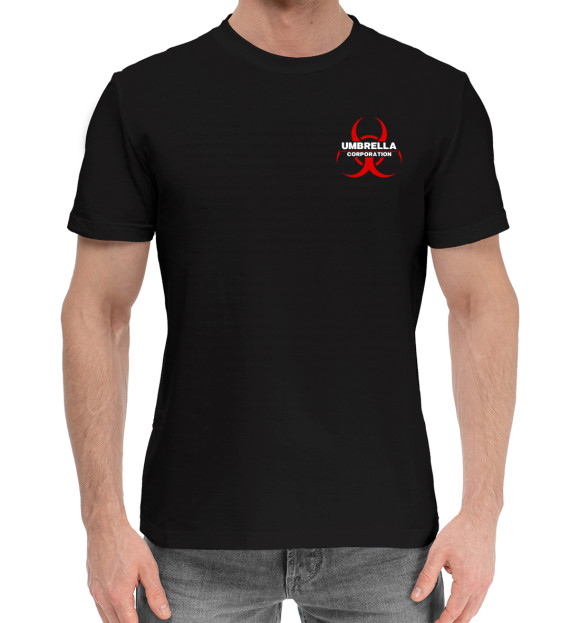 Мужская хлопковая футболка с изображением Resident Evil цвета Черный