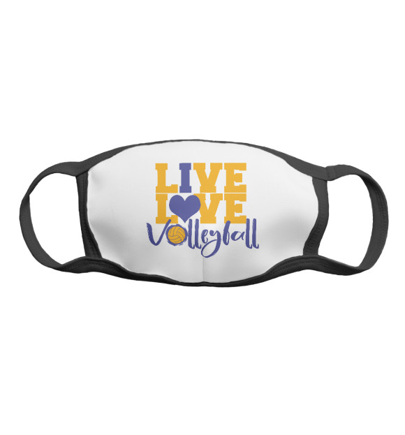Маска тканевая с изображением Live! Live! Volleyball! цвета Белый