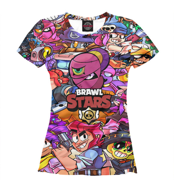 Футболка для девочек с изображением Brawl Stars NITA цвета Белый