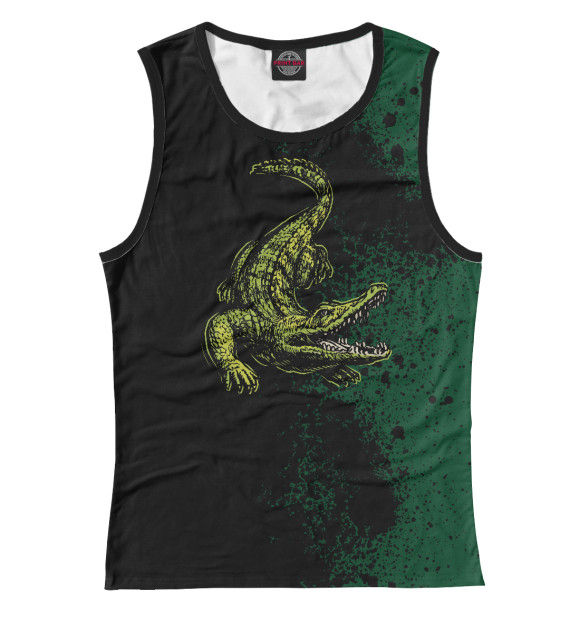 Майка для девочки с изображением Vintage Crocodile цвета Белый