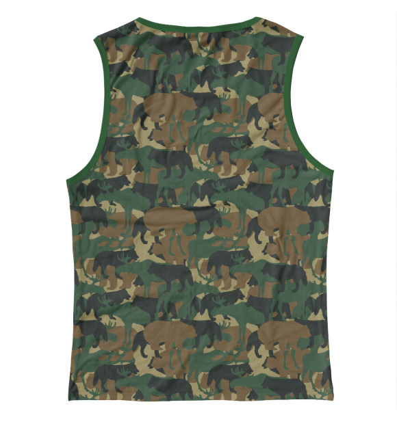 Майка для девочки с притом Звери (камуфляж) цвета Белый Майка для девочки с изображением Звери (камуфляж) цвета Белый