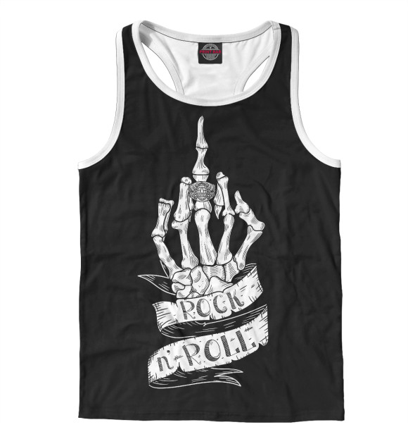 Мужская майка-борцовка с изображением Rock'n'roll цвета Белый