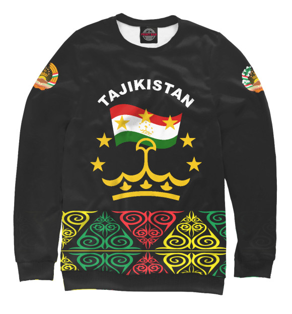 Свитшот для мальчиков с изображением Tajikistan цвета Белый