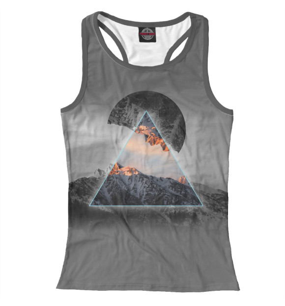 Женская майка-борцовка с изображением Горы цвета Белый