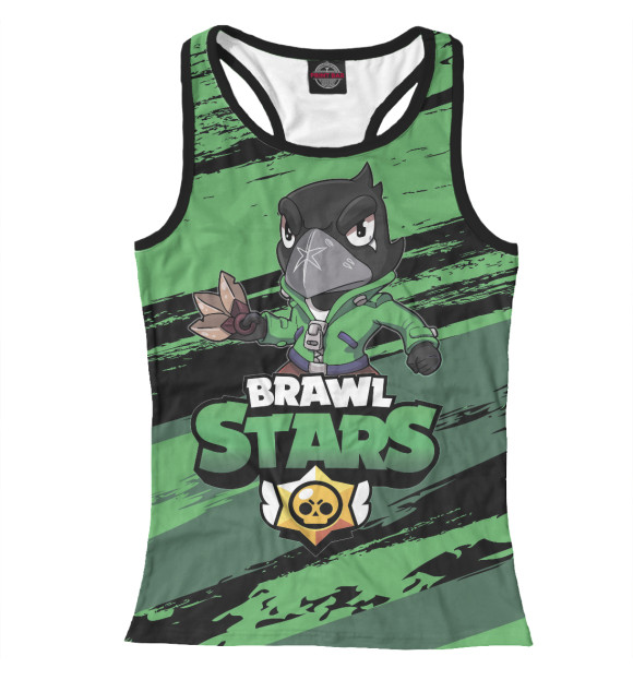 Женская майка-борцовка с изображением Brawl Stars цвета Белый