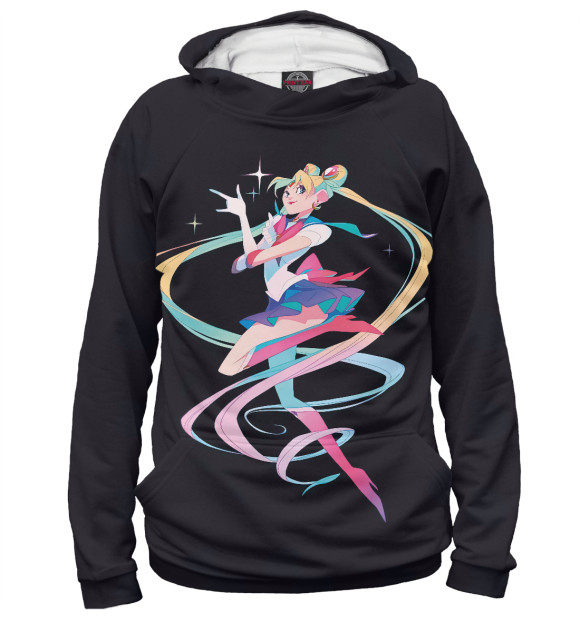 Женское худи с изображением Sailor Moon цвета Белый