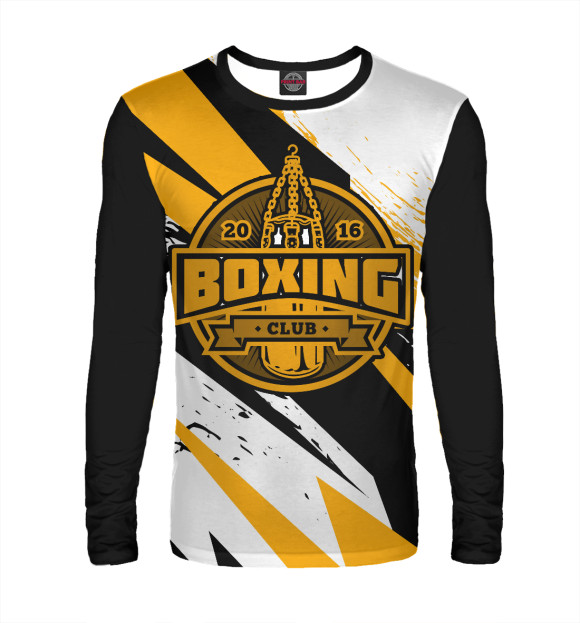 Мужской лонгслив с изображением Boxing Club цвета Белый