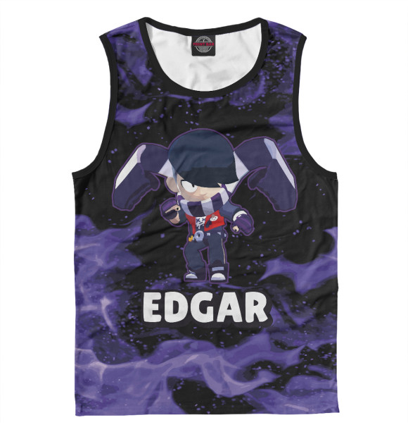 Майка для мальчика с изображением Brawl stars Edgar цвета Белый