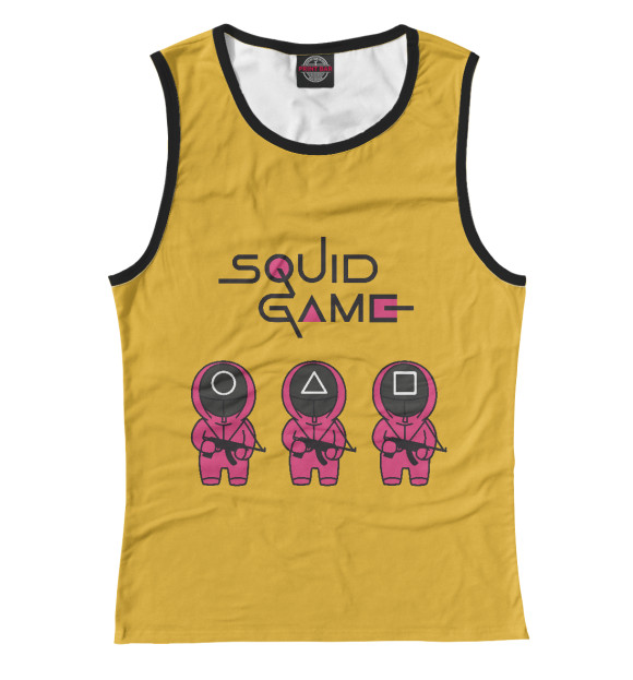 Женская майка с изображением Squid Game цвета Белый