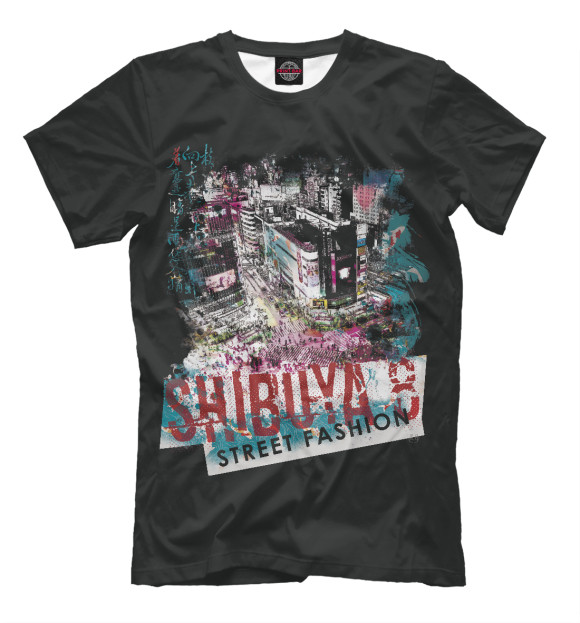 Мужская футболка с изображением Shibuya 8 цвета Белый