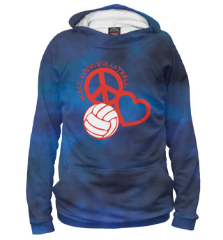 Мужское худи Peace-Love-Volleyball