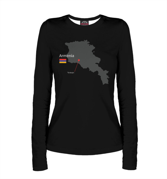 Женский лонгслив с изображением Ереван - Армения цвета Белый