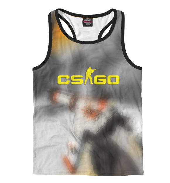 Мужская майка-борцовка с изображением CS GO цвета Белый