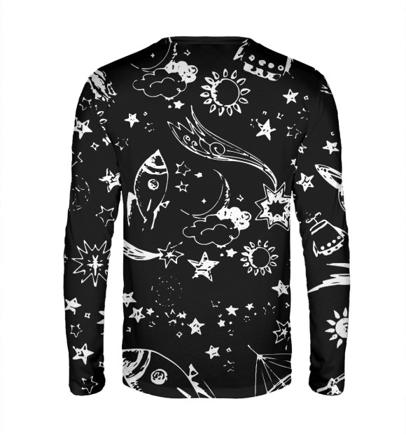 Мужской лонгслив с изображением СТЕПАН КОСМОС цвета Белый
