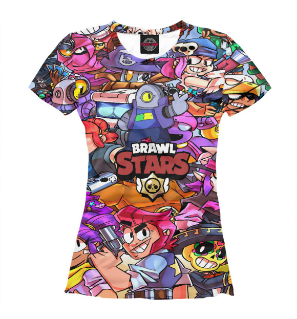 Футболка для девочек с изображением Brawl Stars Ricochet цвета Белый