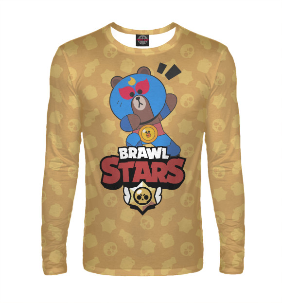 Мужской лонгслив с изображением Brawl Stars цвета Белый