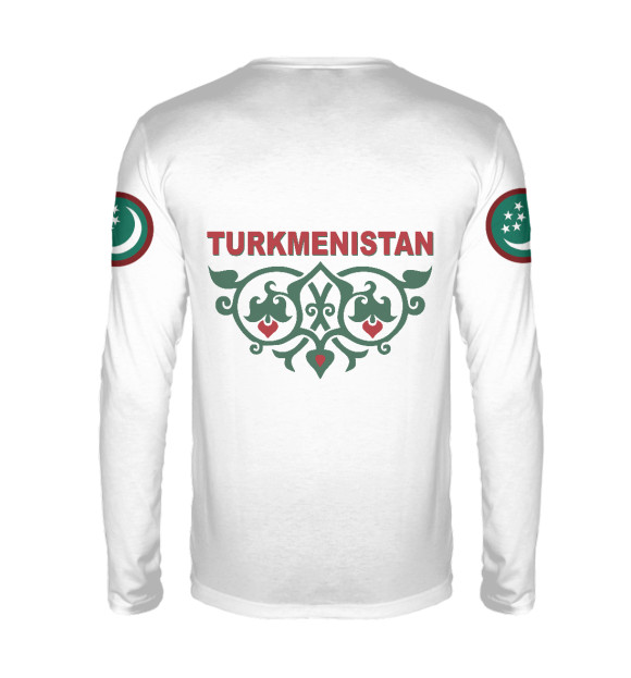 Мужской лонгслив с изображением Туркмения цвета Белый