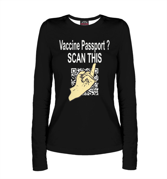 Женский лонгслив с изображением Сканируй это цвета Белый