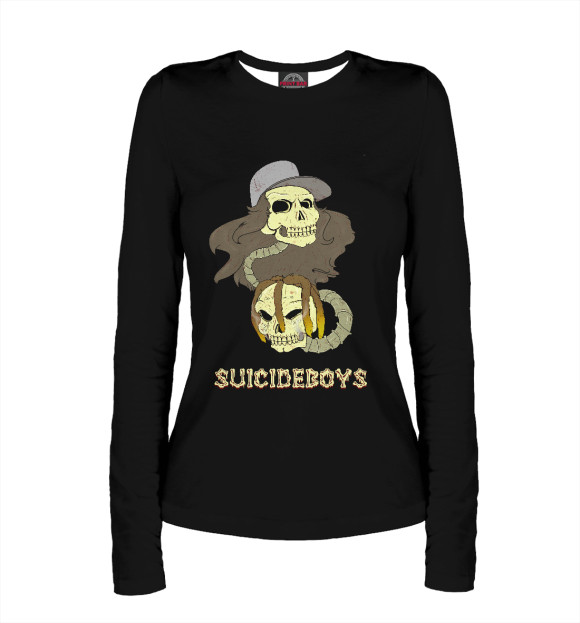 Женский лонгслив с изображением SUICIDEBOYS цвета Белый