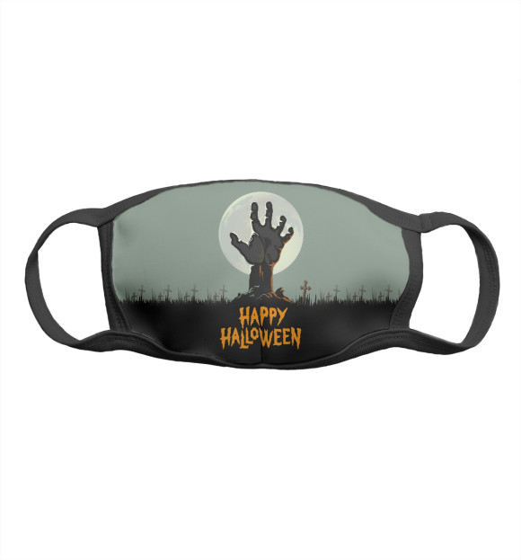 Маска тканевая с изображением Halloween цвета Белый