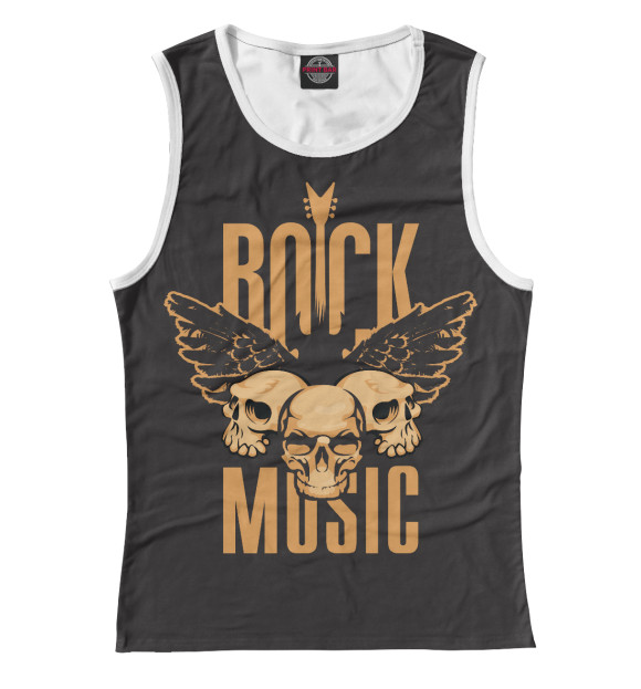 Майка для девочки с изображением Rock Music цвета Белый