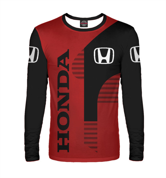 Мужской лонгслив с изображением Honda цвета Белый