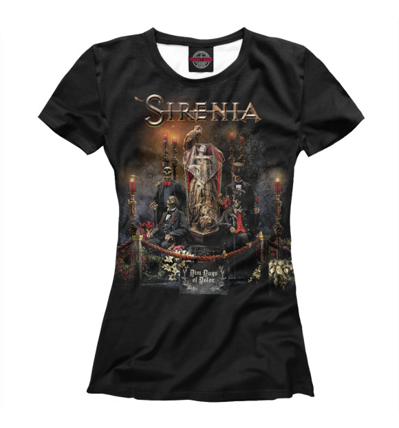 Женская футболка с изображением Sirenia цвета Белый
