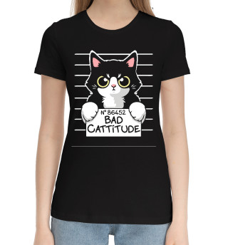 Женская хлопковая футболка Bad Cat