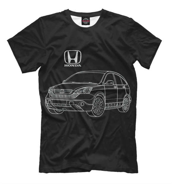 Футболка для мальчиков с изображением Honda / Хонда цвета Белый