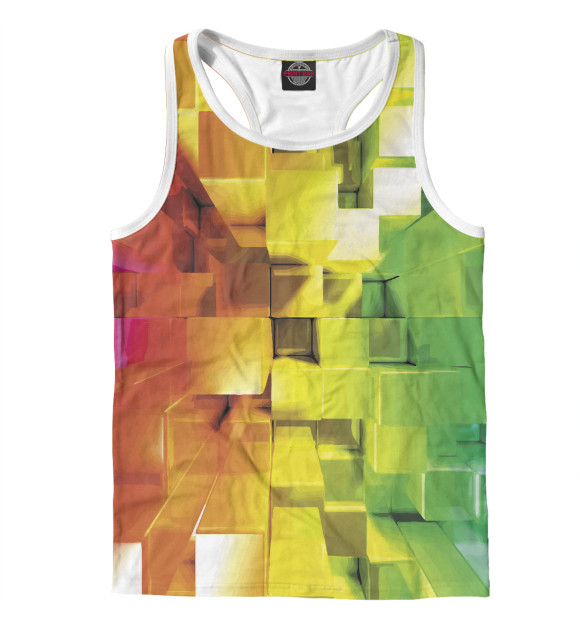 Мужская майка-борцовка с изображением 3D composition цвета Белый