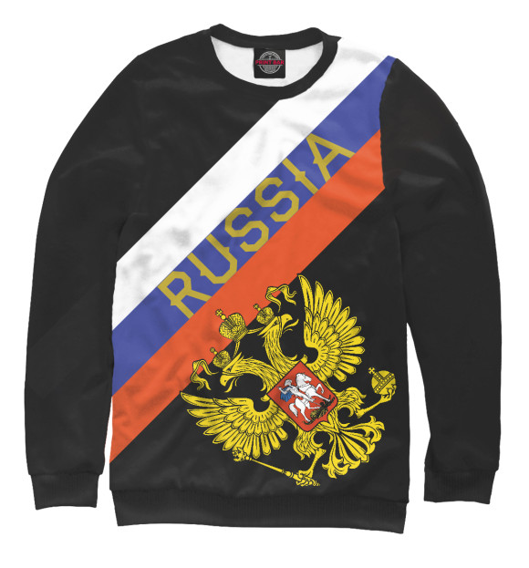 Мужской свитшот с изображением Russia цвета Белый