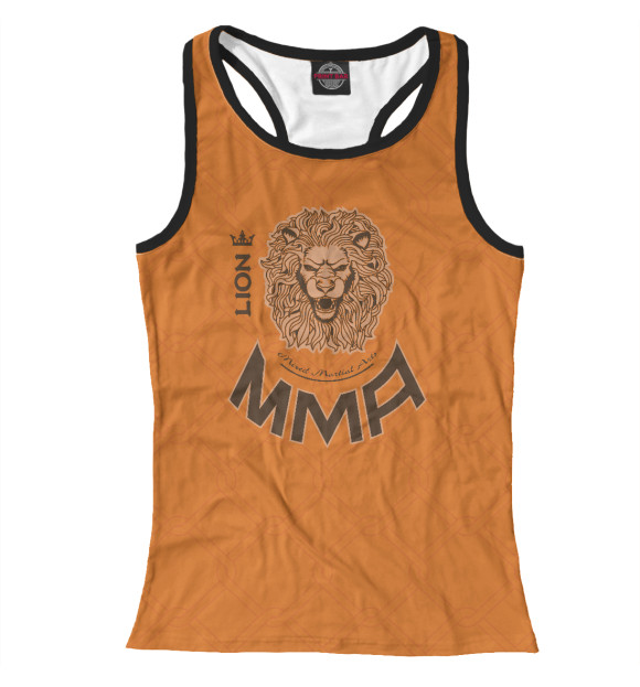 Женская майка-борцовка с изображением MMA лев цвета Белый