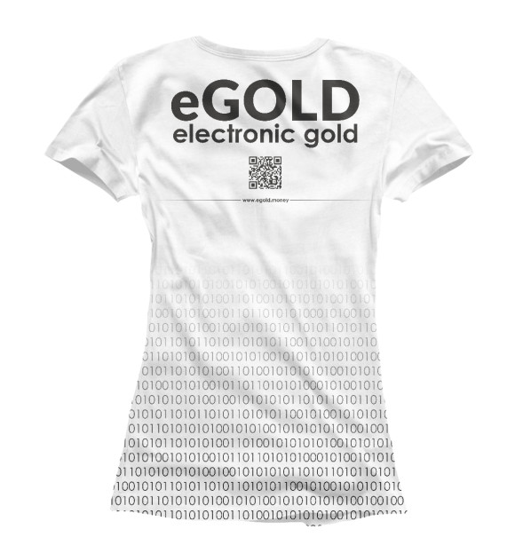 Женская футболка с изображением Coin black cod eGOLD цвета Белый