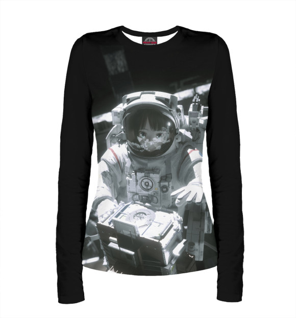 Женский лонгслив с изображением Silent Space (game) цвета Белый