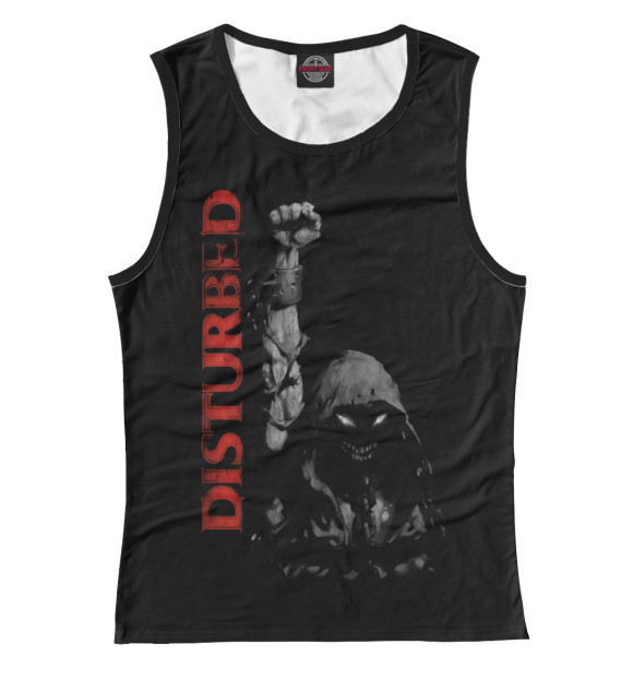 Женская майка с изображением Disturbed цвета Белый
