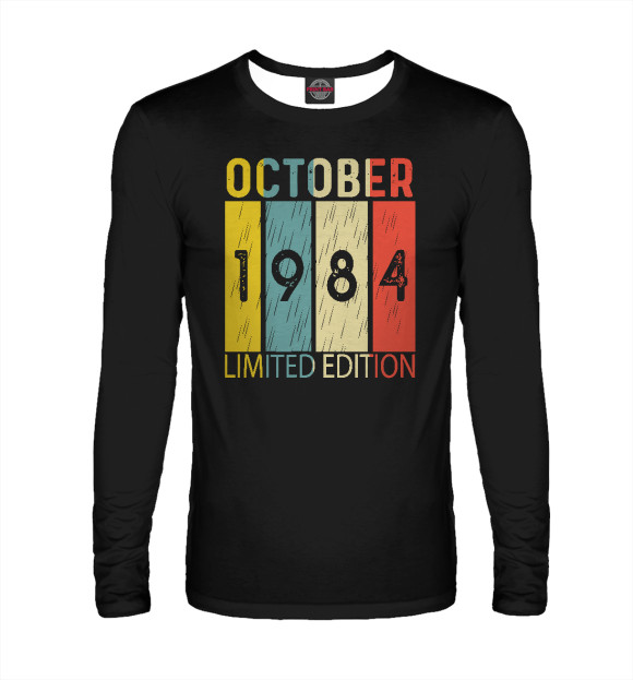 Мужской лонгслив с изображением 1984 - Октябрь (Ограниченный выпуск) цвета Белый