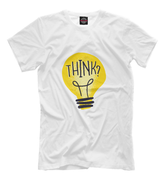 Мужская футболка с изображением Think цвета Белый