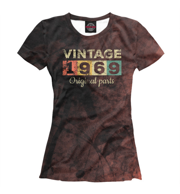 Женская футболка с изображением Vintage 1969 цвета Белый