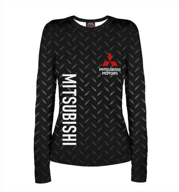 Женский лонгслив с изображением Mitsubishi Сталь цвета Белый