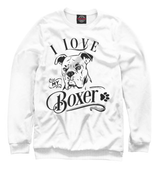 Свитшот для девочек I love my boxer