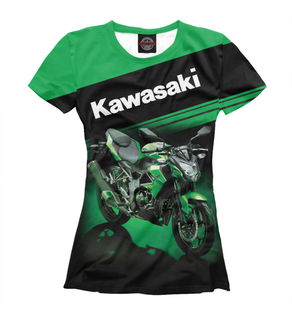 Женская футболка с изображением Kawasaki цвета Белый