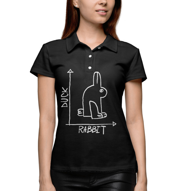 Женское поло с притом Оптическая Иллюзия цвета Белый Женское поло с изображением Оптическая Иллюзия цвета Белый