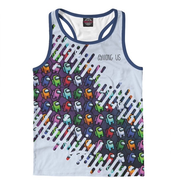 Мужская майка-борцовка с изображением Among Us цвета Белый