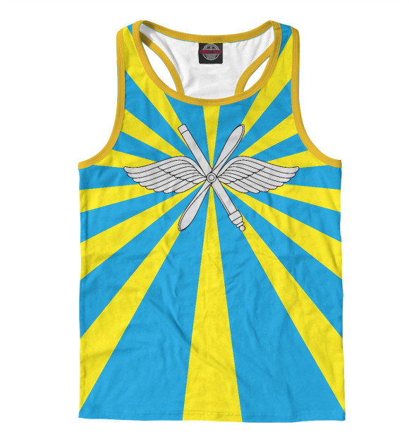 Мужская майка-борцовка с изображением ВВС РОССИИ цвета Белый