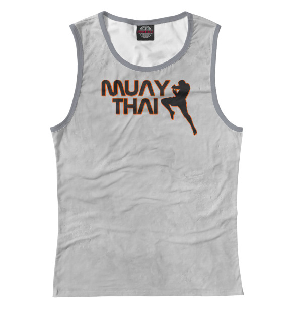 Женская майка с изображением Muay Thai цвета Белый