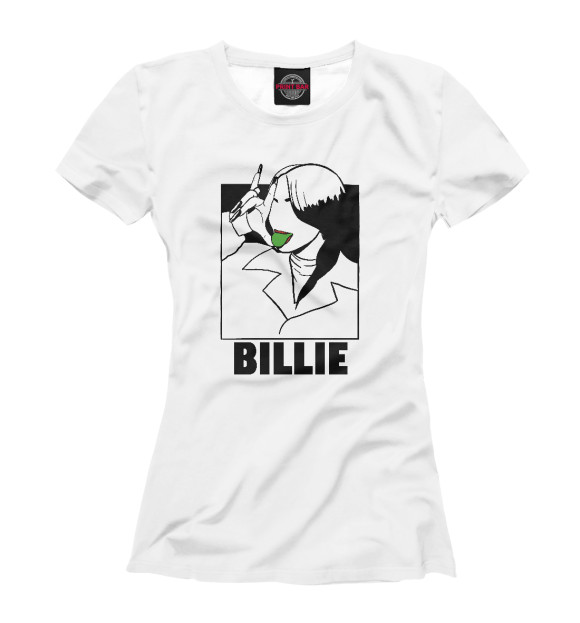 Футболка для девочек с изображением Billie Eilish цвета Белый
