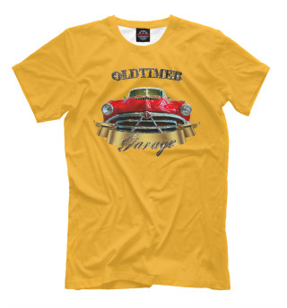 Мужская футболка Классический автомобиль Hudson на желтом