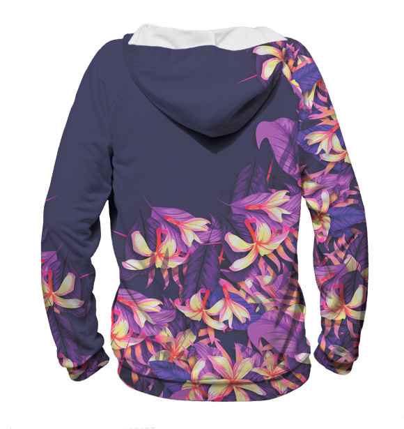 Мужское худи с изображением Цветы цвета Белый